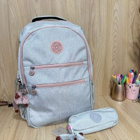 Kit Mochila + Estojo Jeans Escolar