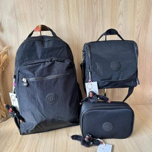 Kit Mochila Escolar 3 Peças Infantil com Lancheira e Estojo Impermeável