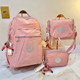 Kit Mochilas Rosa 3 em 1 Estiloso Prático e Perfeito para o Dia a Dia